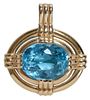 14 Kt. Gold and Blue Topaz Pendant