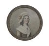 A Continental Portrait Miniature on Ivory, Diameter 2 3/4 inches.