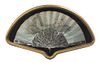A Victorian Paper and Mother of Pearl Fan, 19TH CENTURY, Length: 21 inches.