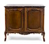A French Provincial Style Server, Height 36 1/2 x width 41 1/2 x depth 19 3/4 inches.