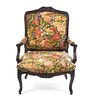 A Louis XV Style Walnut Fauteuil, Height 38 1/2 inches.