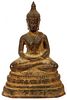 THAI BRONZE SEATED FIGURE OF BUDDHA IN MEDITATION