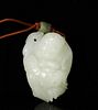Chinese White Jade Carved Pendant of a Boy