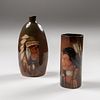 Rick Wisecarver American Indian Portrait Vase and Bottle
