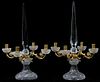 FRENCH BRONZE AND CRYSTAL CANDELABRA 20TH C. PAIR