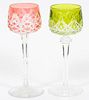 TWO BACCARAT COLORED CRYSTAL GOBLETS