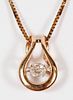 14KT GOLD AND DIAMOND SI-1 PENDANT AND CHAIN