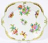 HEREND VICTORIAN PATTERN PORCELAIN CAKE PLATE