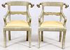 A PAIR OF ANGLO-INDIAN STYLE SILVERED CHAIRS
