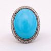 Unknown | Persian Turquoise and Diamond Ring