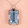 Unknown | Art Deco Aquamarine & Diamond Necklace