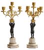 Pair Gilt and Patinated Bronze  and