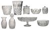 Nine Pieces Clear Glass Tableware