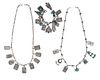 VariousLot of 3: Two Charm Necklaces and Charm Bracelet