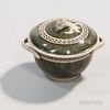Pearlware "Spinach Souffle Pattern" Sugar Bowl and Cover