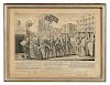 Engraved "The Repeal, or the Funeral Procession of Miss Americ-Stamp"   Print
