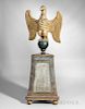 Carved Giltwood Eagle Figure on a Paint-decorated Pedestal Cabinet