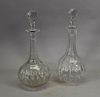 (2) Cut Crystal Decanters w/ Stoppers