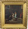 19th C. Painting of Young Child & Dog