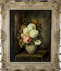 Signed, "MG" Still Life of Bouquet of Flowers