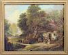 Antique Framed Print of Classical English Scene