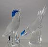 (2) Signed Lalique Blue Jays