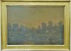 19th century oil on canvas, Sunset Night, signed illegibly lower left, relined. 14" x 20".  Provenance: Estate of Arthur C. P