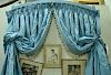 Custom blue silk drapes, lined curtains , window or door treatment. approximate measurements: lg. 98in., wd. 72in. Provenance