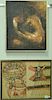 Four Mid 20th Century Modern paintings including double watercolor sketch of ceiling fan and wedding chair, signed Ellmann? 5