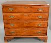 Cherry Chippendale four drawer chest on cut out bracket feet, circa 1780. ht. 37in., wd. 41in.