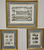 Three piece lot to included Kurz & Allison lithograph "Chicago in Early Days 1779-1857", along with two hand colored prints d