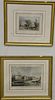 Nine piece lot to include T.G. Dutton Schooner Yacht "Henrietta", colored printed lithograph of Brown University by I.B. Fisc