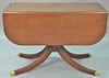 Mahogany Duncan Phyfe style drop leaf table with three 15 inch leaves. ht. 30in., top: 22" x 45", top open: 45" x 82"