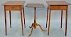 Three piece lot to include Eldred Wheeler pair of cherry Federal style one drawer stands (ht. 27in., top: 17" x 17") and a ca