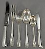 Sterling and silverplate lot to include Worcester sterling silver flatware set including 11 salad forks, 12 dinner forks, 12 