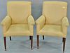 Set of four Baker Milling Road upholstered armchairs.