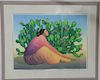 R. C. Gorman, colored lithograph, Woman by a Cactus, signed lower left R.C. Gorman 1986, numbered lower right 89/200. sight s