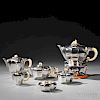 Six-piece Jean Puiforcat .950 Silver Tea and Coffee Service