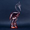 Large Vintage Possibly Murano Glass Crane Sculpture.