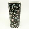 Chinese Porcelain Famille Noir Hat Stand Vase.