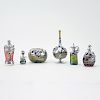 Collection of Six (6) King Solomon's Finds, Israel Sterling Overlay Blown Glass Tabletop Items.