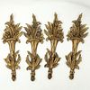 Set of Four (4) Carved Gilt Wood Wall Appliques.