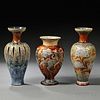 Three Doulton Lambeth Eliza Simmance Decorated Stoneware Vases