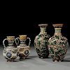 Two Pairs of Doulton Lambeth Stoneware Vases