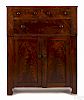 York County, Pennsylvania painted poplar cupboard, mid 19th c., retaining its original red flame g