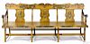 Pennsylvania painted settee, 19th c., retaining its original floral decoration on a yellow ground,