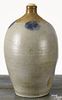 Pennsylvania ovoid stoneware jug, early 19th c., with cobalt circles around shoulder, 14 3/4'' h.