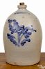 Pennsylvania four-gallon stoneware jug, 19th c., impressed Cowden & Wilcox Harrisburg PA, with c
