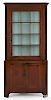 Pennsylvania painted pine two-part corner cupboard, early 19th c., retaining an old dry red surfac