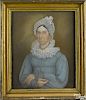 Micah Williams (American 1782-1837), pastel portrait of Anne Brokaw Silcox, 24 1/2'' x 20''.